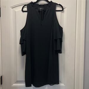 Mossimo Women’s Tied Cut V- Neck Cold Shoulder Knee Length Dress Size‎ M Black